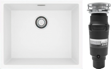 Комплект Мойка кухонная Alveus Omni Granital 30 arctic + Измельчитель Bone Crusher BC 910-SL-Slim Line матовая, прямоугольная