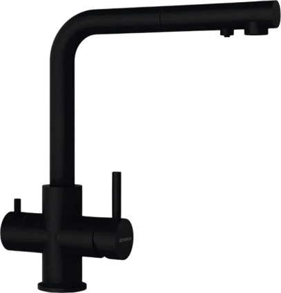 Смеситель для кухни Schock Cristadur Vitus-D Black Edition выдвижной излив, пуро, однорычажный, черный
