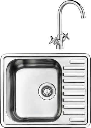 Комплект Мойка кухонная Iddis Strit STR58SDi77S с сифоном + Смеситель Acros ACRSB00i05 хром, матовая, прямоугольная