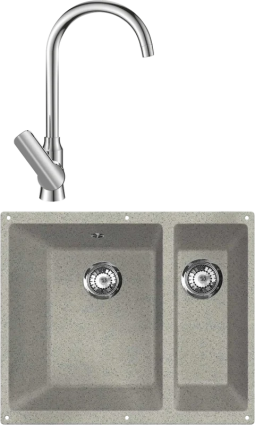 Комплект Мойка кухонная Lava U2 scandic + Смеситель SG07 CR chrome матовая, прямоугольная