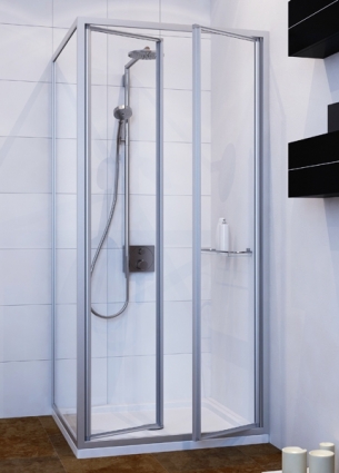 Душевой уголок GuteWetter Practic Square GK-402 правая 85x85 см стекло бесцветное, профиль матовый хром, квадратный, двери распашные