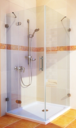 Душевой уголок GuteWetter Lux Square GK-003 левый 90x90 см стекло бесцветное 6-8, фурнитура хром, квадратный, двери распашные