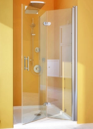 Душевая дверь в нишу GuteWetter Lux Door GK-102A правая 90 см стекло бесцветное, профиль хром, складная