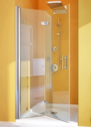 Душевая дверь в нишу GuteWetter Lux Door GK-102A левая 100 см стекло бесцветное, профиль хром, складная