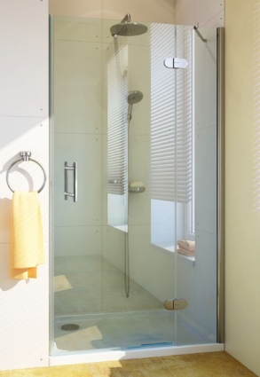 Душевая дверь в нишу GuteWetter Lux Door GK-102 правая 100 см стекло бесцветное, профиль хром, распашная
