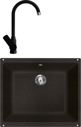 Комплект Мойка кухонная Lava U1 + Смеситель SG07 LAV lava матовая, прямоугольная