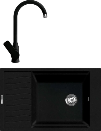 Комплект Мойка кухонная Lava L9.LAV + Смеситель SG07 LAV lava матовая, прямоугольная