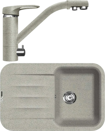 Комплект Мойка кухонная Lava L11.SCA scandic + Смеситель SG05 SCA scandic матовая, прямоугольная