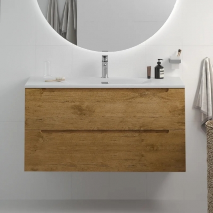 Тумба с раковиной BelBagno Etna 100 rovere nature, раковина BB-8099-100, подвесная, матовая