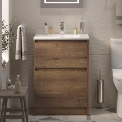Тумба с раковиной BelBagno Kraft 39 70 напольная, rovere tabacco, раковина BB-8099-3-70, матовая, с ящиками