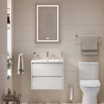 Мебель для ванной комнаты BelBagno Kraft 39 70 bianco opaco, раковина BB-8099-3-70, подвесная, матовая
