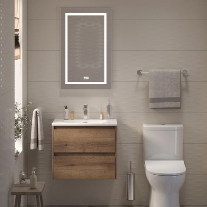Мебель для ванной комнаты BelBagno Kraft 39 60 rovere tabacco, раковина BB-8099-3-60, подвесная, матовая