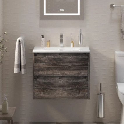 Тумба с раковиной BelBagno Kraft 39 60 pino pasadena, раковина BB-8099-3-60, подвесная, матовая