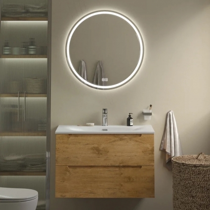 Мебель для ванной комнаты BelBagno Etna 39 80 rovere nature, раковина BB-8099-3-80, подвесная, матовая