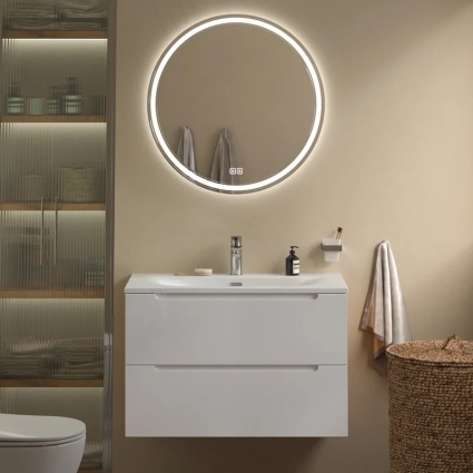 Мебель для ванной комнаты BelBagno Etna 39 80 bianco lucido, раковина BB-8099-3-80, подвесная, глянцевая