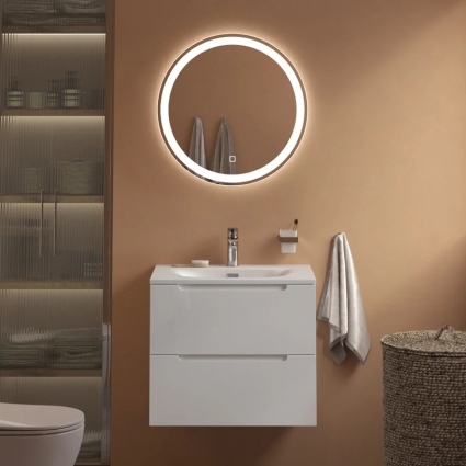 Мебель для ванной комнаты BelBagno Etna 39 70 bianco lucido, раковина BB-8099-3-70, подвесная, глянцевая