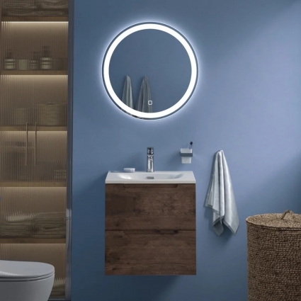 Мебель для ванной комнаты BelBagno Etna 39 50 rovere moro, раковина BB-8099-3-50, подвесная, матовая