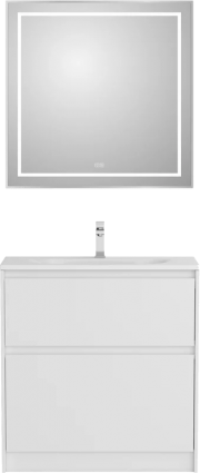 Мебель для ванной комнаты BelBagno Kraft 39 80 напольная, bianco opaco, раковина BB-8099-3-80, матовая, с ящиками
