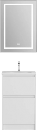 Мебель для ванной комнаты BelBagno Kraft 39 50 напольная, bianco opaco, раковина BB-8099-3-50, матовая, с ящиками