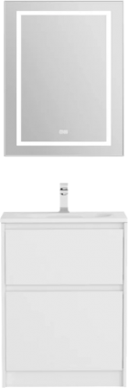 Мебель для ванной комнаты BelBagno Kraft 39 60 напольная, bianco opaco, раковина BB-8099-3-60, матовая, с ящиками