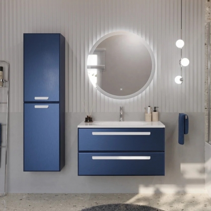 Мебель для ванной комнаты Cezares Eco 75 2 ящика, ручки сатин, sapfiro, подвесная, матовая