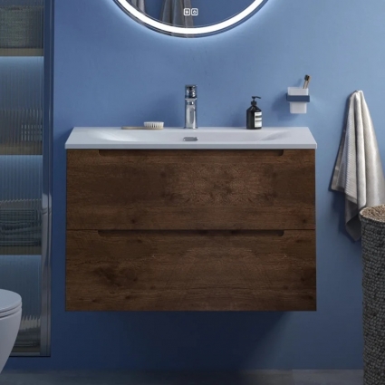 Тумба с раковиной BelBagno Etna 90 rovere moro, раковина BB-8099-90, подвесная, матовая