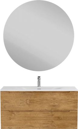 Мебель для ванной комнаты BelBagno Etna 100 rovere nature, раковина BB-8099-120-2, подвесная, матовая