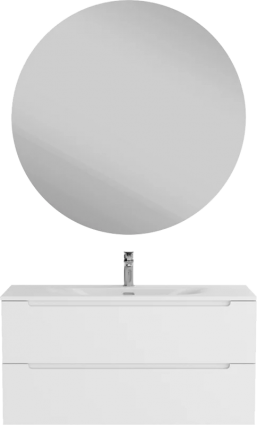 Мебель для ванной комнаты BelBagno Etna 100 bianco opaco, раковина BB-8099-120-2, подвесная, матовая
