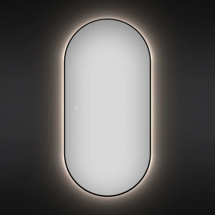 Зеркало Wellsee 7 Rays’ Spectrum 60х120 с подсветкой, черное матовое