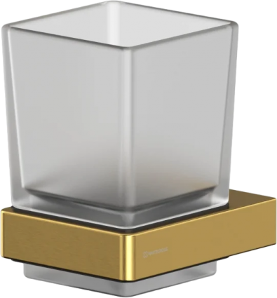Стакан WHITECROSS Cubo CU2430GLB брашированное золото в современном стиле