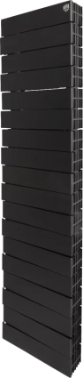 Радиатор биметаллический Royal Thermo Piano Forte Tower 300 18 секций, noir sable, на площадь 12 кв.м., черный