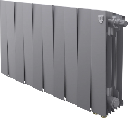 Радиатор биметаллический Royal Thermo Piano Forte 300 VDR80 10 секций, silver satin, на площадь 12 кв.м., серебро