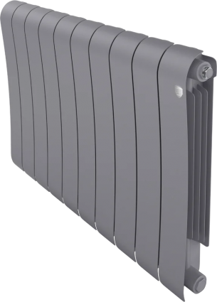Радиатор биметаллический Royal Thermo Infinity 500 10 секций, silver satin, на площадь 19 кв.м., серебро