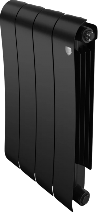 Радиатор биметаллический Royal Thermo Infinity 500 4 секции, noir sable, на площадь 8 кв.м., черный