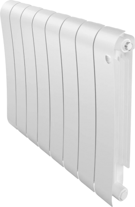 Радиатор биметаллический Royal Thermo Infinity 500 8 секций, bianco traffico, на площадь 15 кв.м., белый