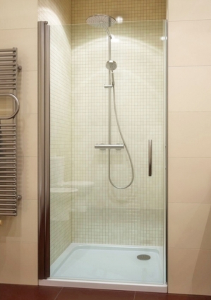 Душевая дверь в нишу GuteWetter Lux Door GK-601 левая 65 см стекло бесцветное, профиль хром, распашная