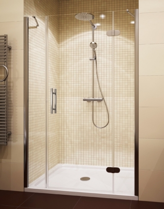 Душевая дверь в нишу GuteWetter Lux Door GK-103 правая 125 см стекло бесцветное, профиль хром, распашная