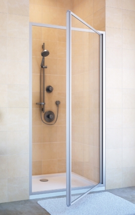 Душевая дверь в нишу GuteWetter Practic Door GK-401 правая 73-77 см стекло бесцветное, профиль матовый хром, распашная