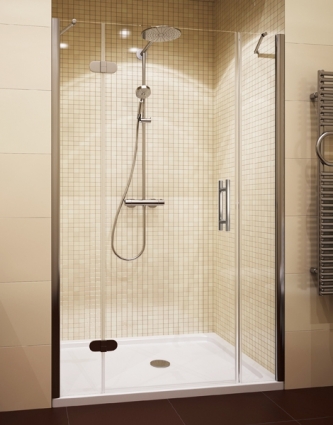 Душевая дверь в нишу GuteWetter Lux Door GK-103 левая 125 см стекло бесцветное, профиль хром, распашная