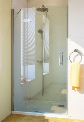 Душевая дверь в нишу GuteWetter Lux Door GK-102 левая 90 см стекло бесцветное, профиль хром, распашная