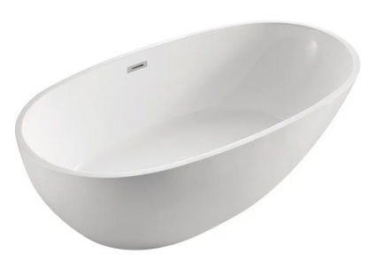 Ванна акриловая Azario LEEDS 1685х840х580, свободностоящая, в комплекте с сифоном и металлической рамой (LEE17085), овальная, объем 290 л.