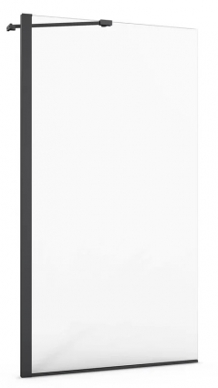 Шторка для ванны Azario Merrit 80х140 цвет профиля черный AZ-NF6310 800 стекло прозрачное