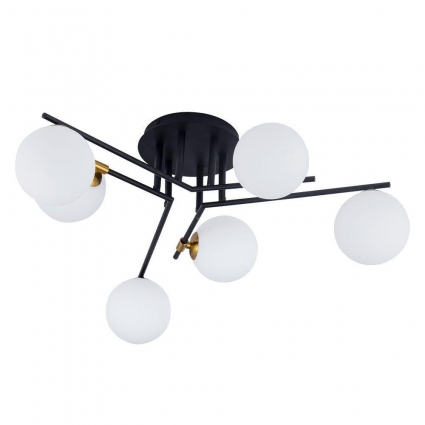 Потолочная люстра Arte Lamp Gemini A2243PL-6BK в стиле модерн, цвет белый