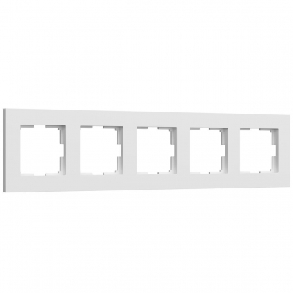 Рамка Werkel Slab на 5 постов белый софт W0052961 4690389207921 в современном стиле, цвет белый