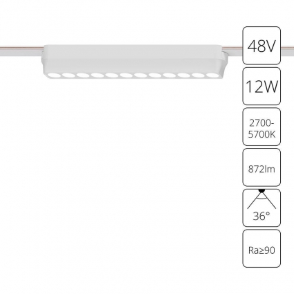 Трековый светодиодный светильник Arte Lamp Rapid A2954PL-1WH в современном стиле, цвет белый