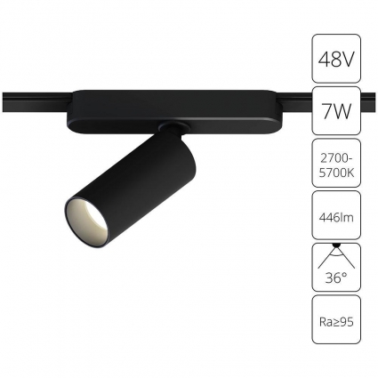 Трековый светодиодный светильник Arte Lamp Rapid A2956PL-1BK в современном стиле, цвет черный