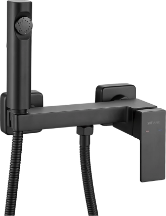 Гигиенический душ Shevanik S9605H-1 со смесителем, черный в современном стиле