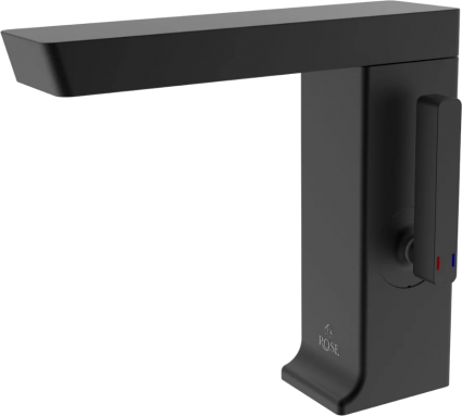 Смеситель Rose R1801H черный однорычажный, длина излива 12.6 см