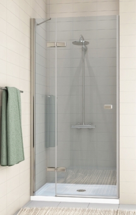 Душевая дверь в нишу GuteWetter Trend Door GK-862AP левая 105 см стекло бесцветное Two, профиль хром, распашная