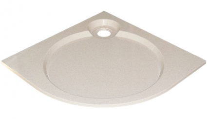 Поддон для душа GuteWetter Deluxe 90x90x2 R бежевый четверть круга, низкий